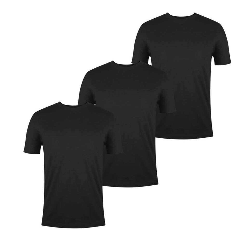 Donnay Mens Cotton Blend T-Shirt (Pack of 3) / Black